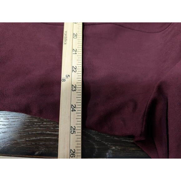 Chico's Faux Suede Overcoat Jacket Burgundy Size 20 / 22 - Picture 6 of 8